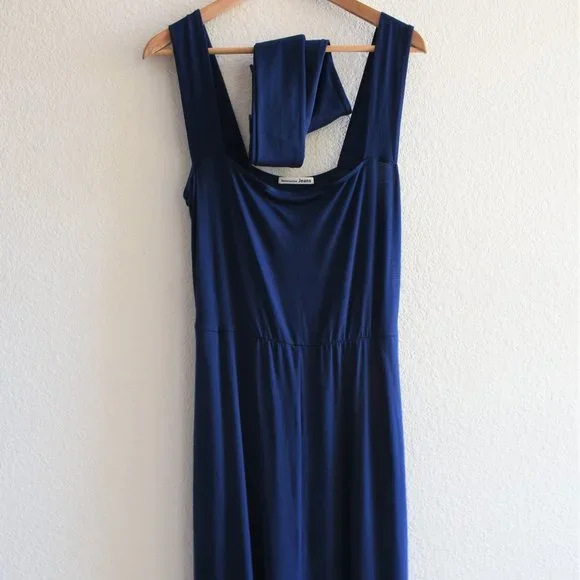 Reformation Fit & Flare Tie Front Jersey Midi Dres - Picture 4 of 10